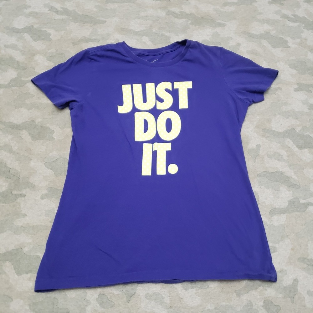 Nike Top Womens Large‎ Purple Slim Fit Short Sleeve